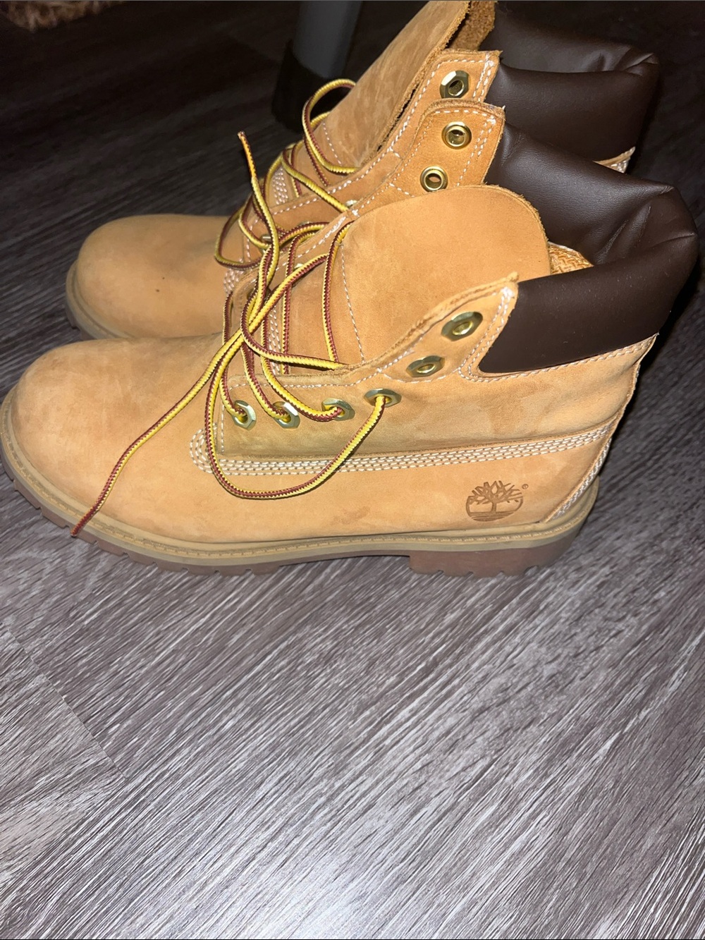 Timberland Kids Wheat Nubuck Lace-Up Boots - Brown Collar